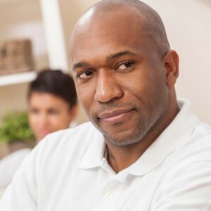 Bald man contemplating do women find bald men attractive