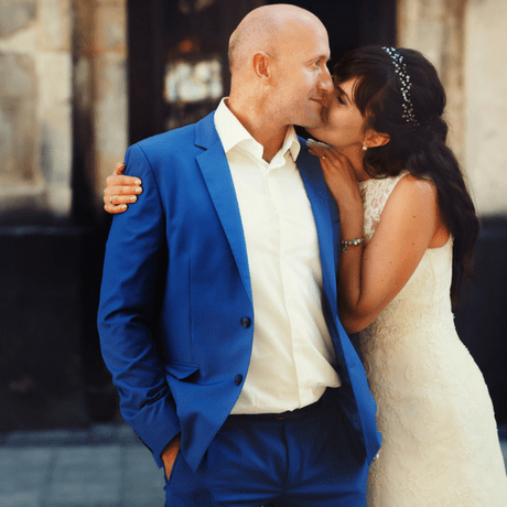 bald head bald groom on wedding day