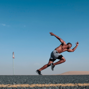 man running on a sunny day